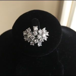 Silvertone “Diamond” Cluster Ring